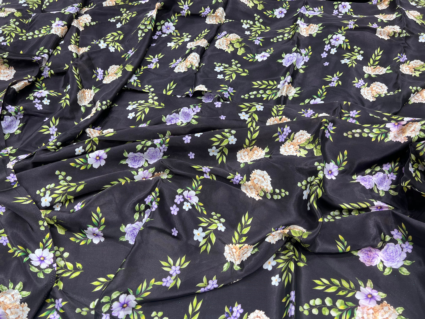 Midnight Garden Viscose Crepe ₹450/- per meter