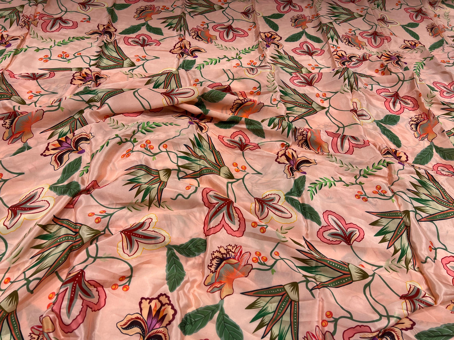 Peach Garden Viscose Crepe ₹450/- per meter