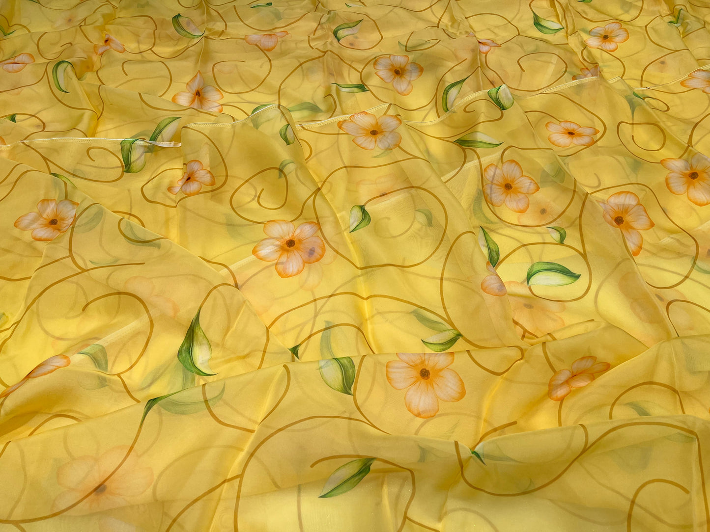 Sunny Swirl Viscose Organza ₹450 per meter