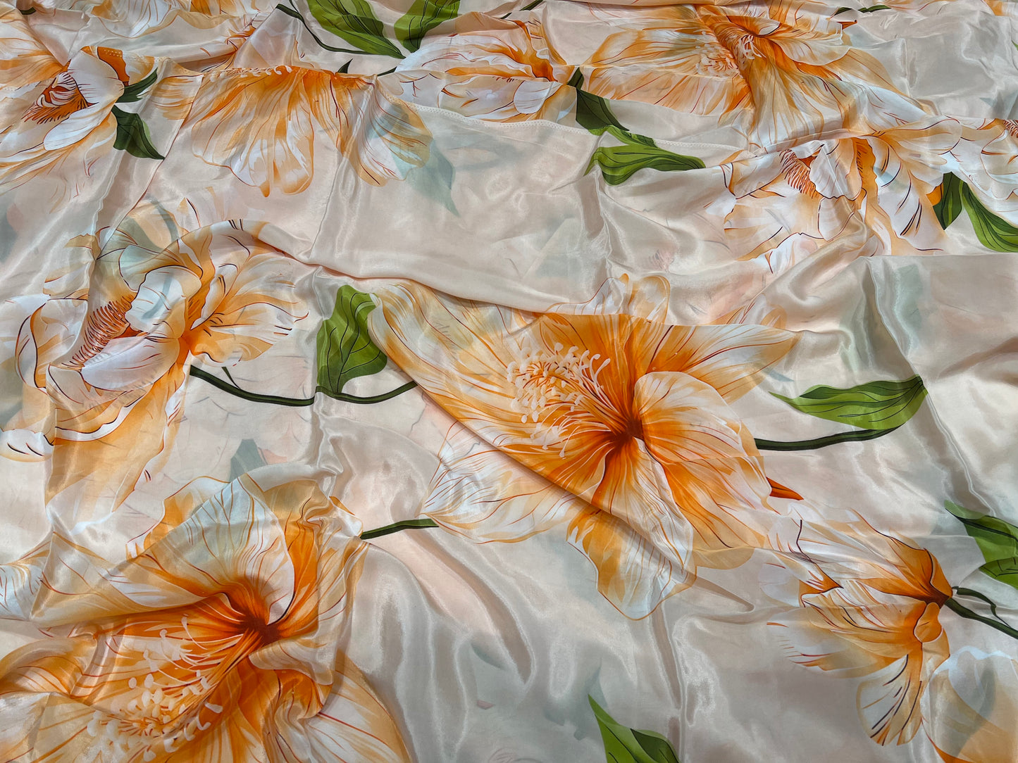 Orange Lily Viscose Crepe ₹450/- per meter