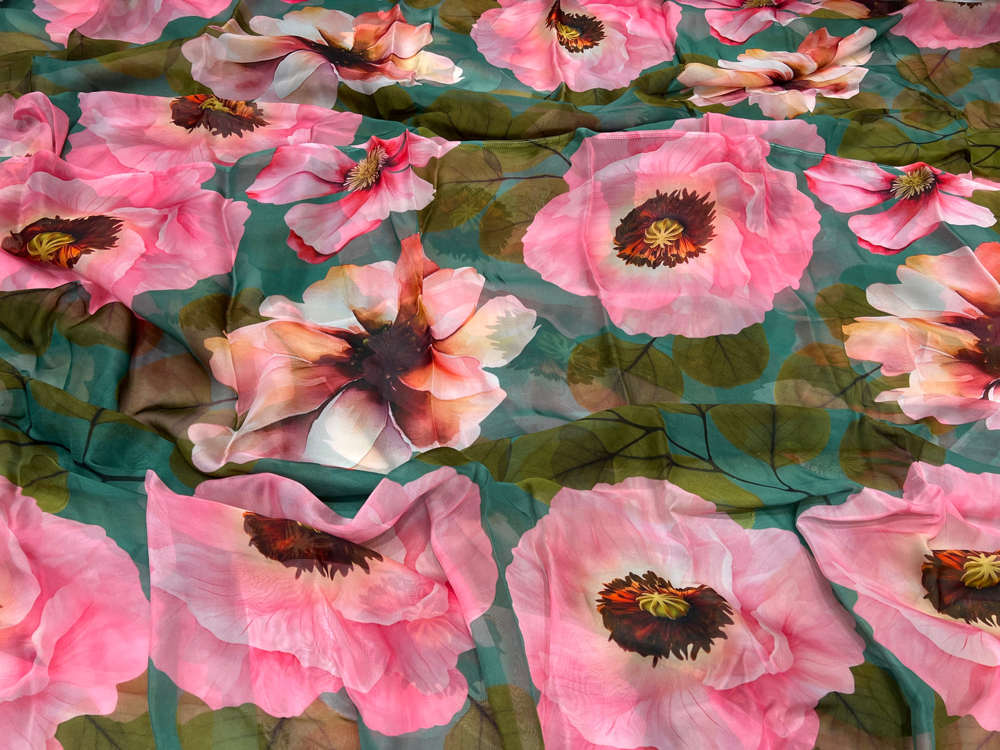 Olive Blush Viscose Organza ₹450 per meter