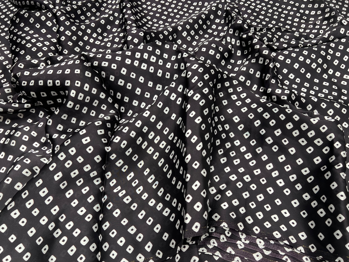 Black Mini Diamond Satin Organza ₹550/- per meter