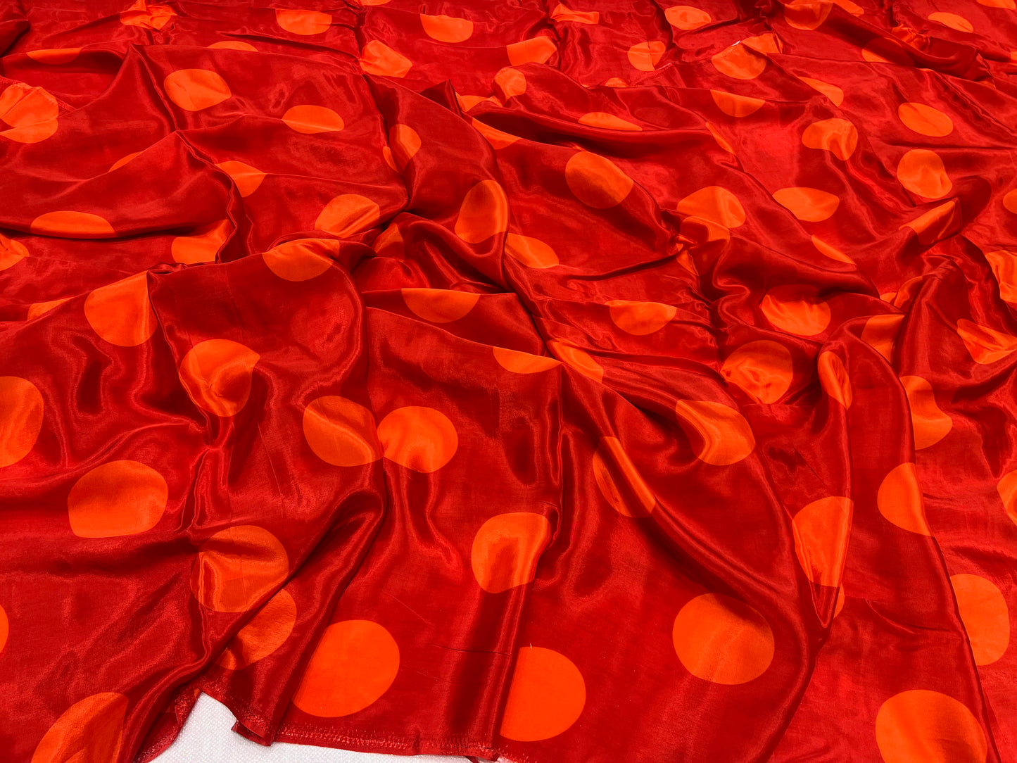 Red Dot Viscose Crepe ₹450/- per meter