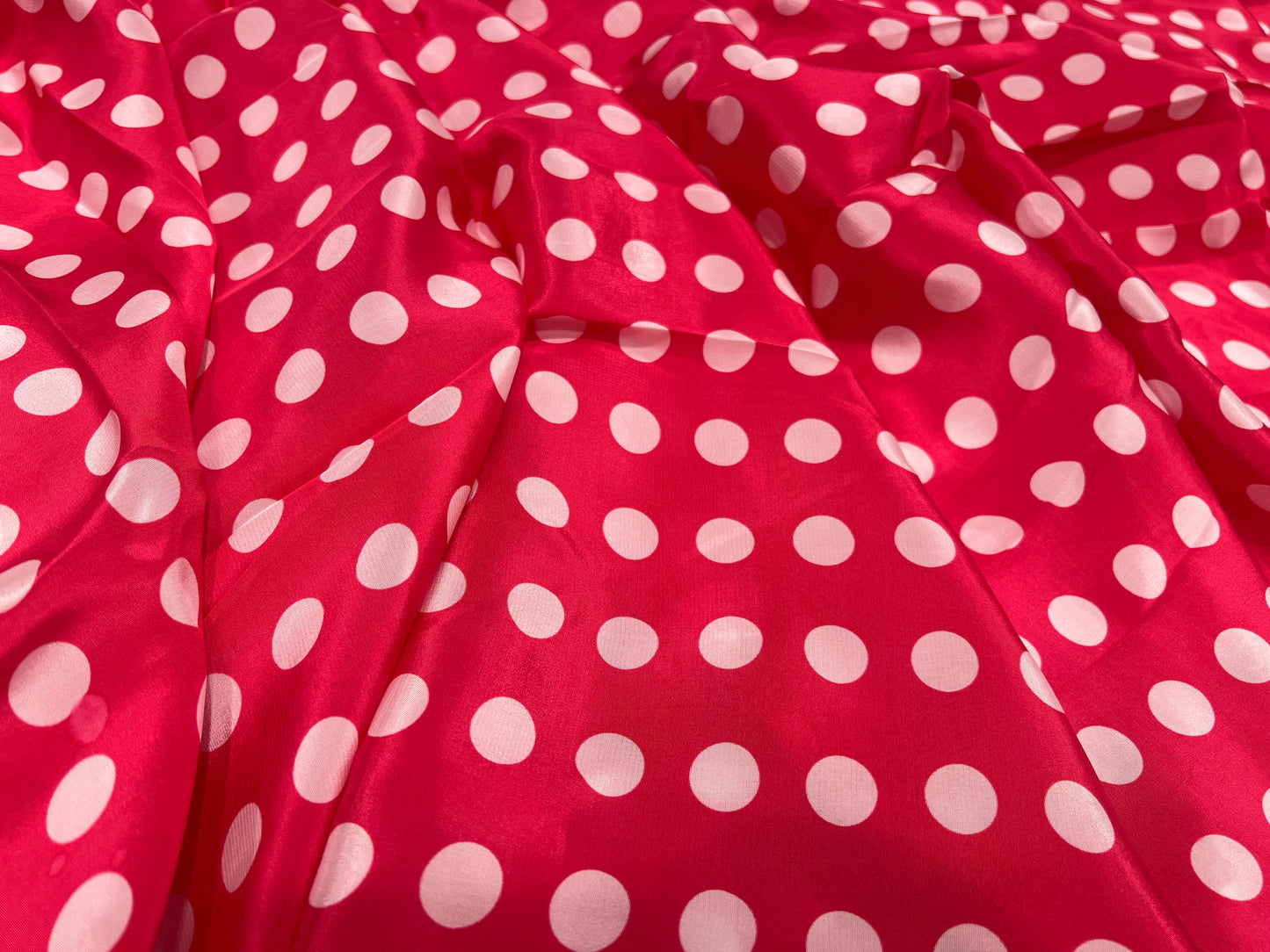 Pink Polka Dots Viscose Crepe ₹450/- per meter