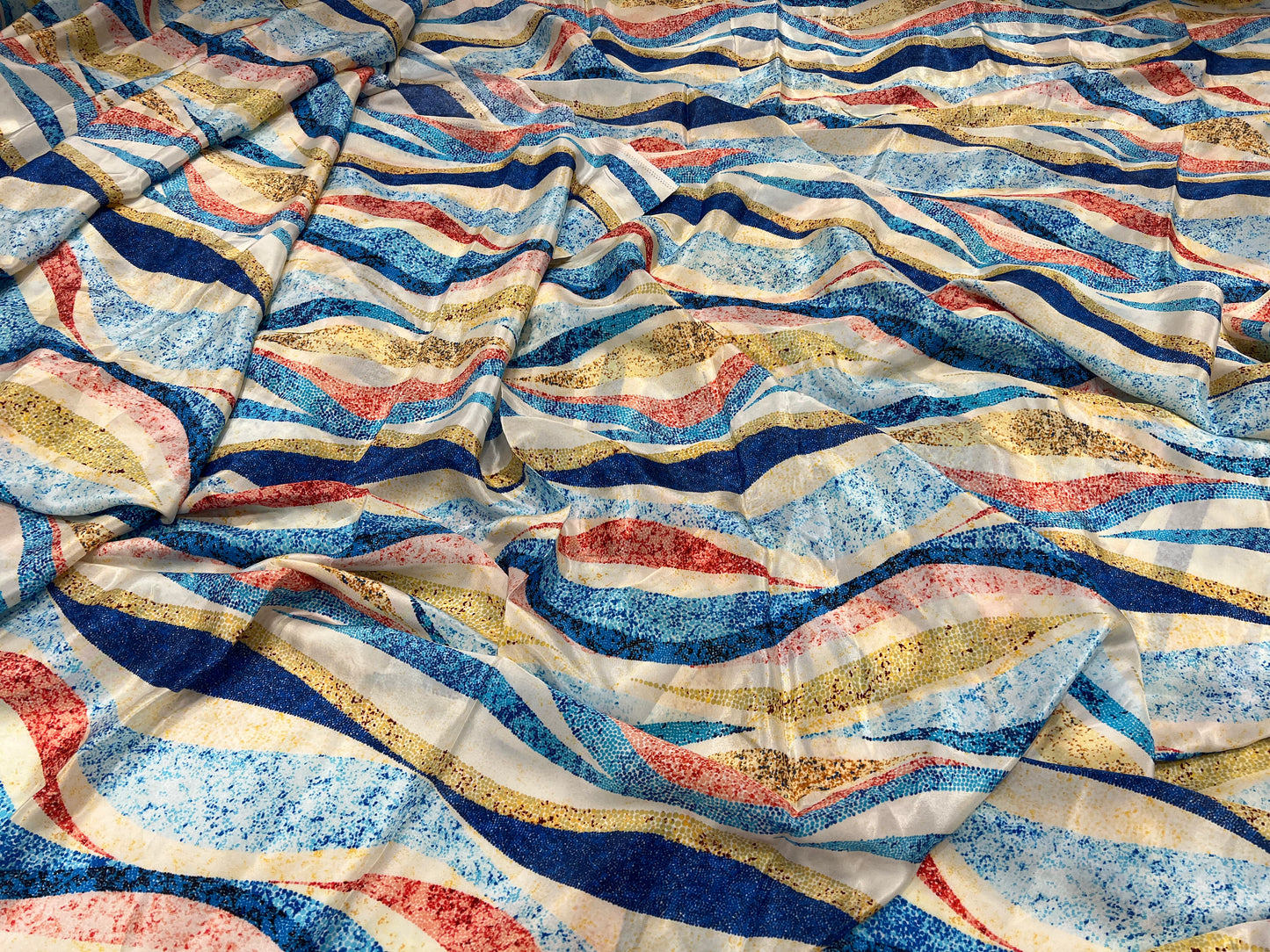 Ocean Waves Viscose Crepe ₹450/- per meter