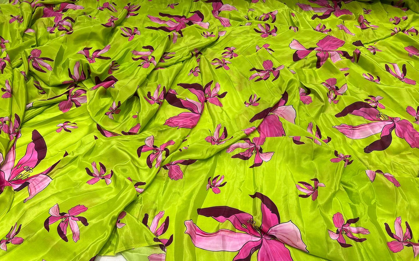 Lime Orchid Viscose Crepe ₹450/- per meter