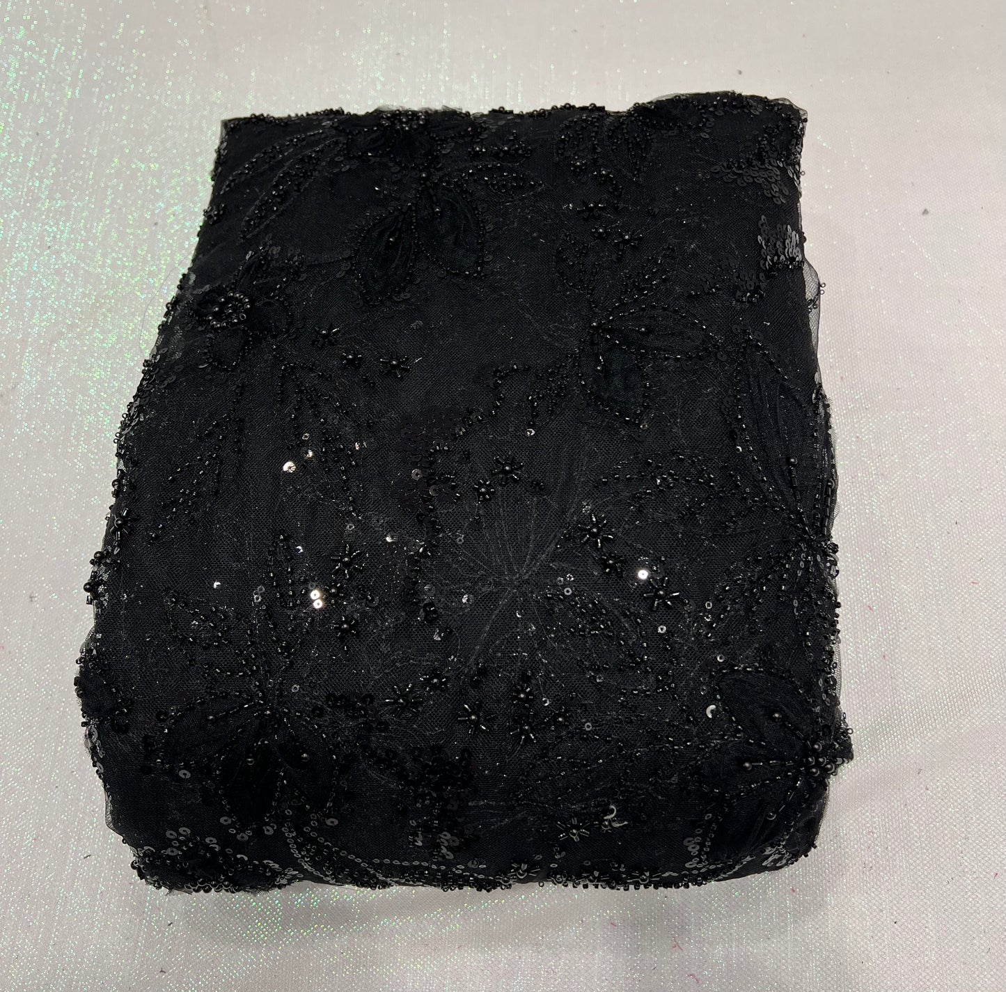 Shadow Black Cutdana & Sequins Embroidered Net ₹2250/per meter