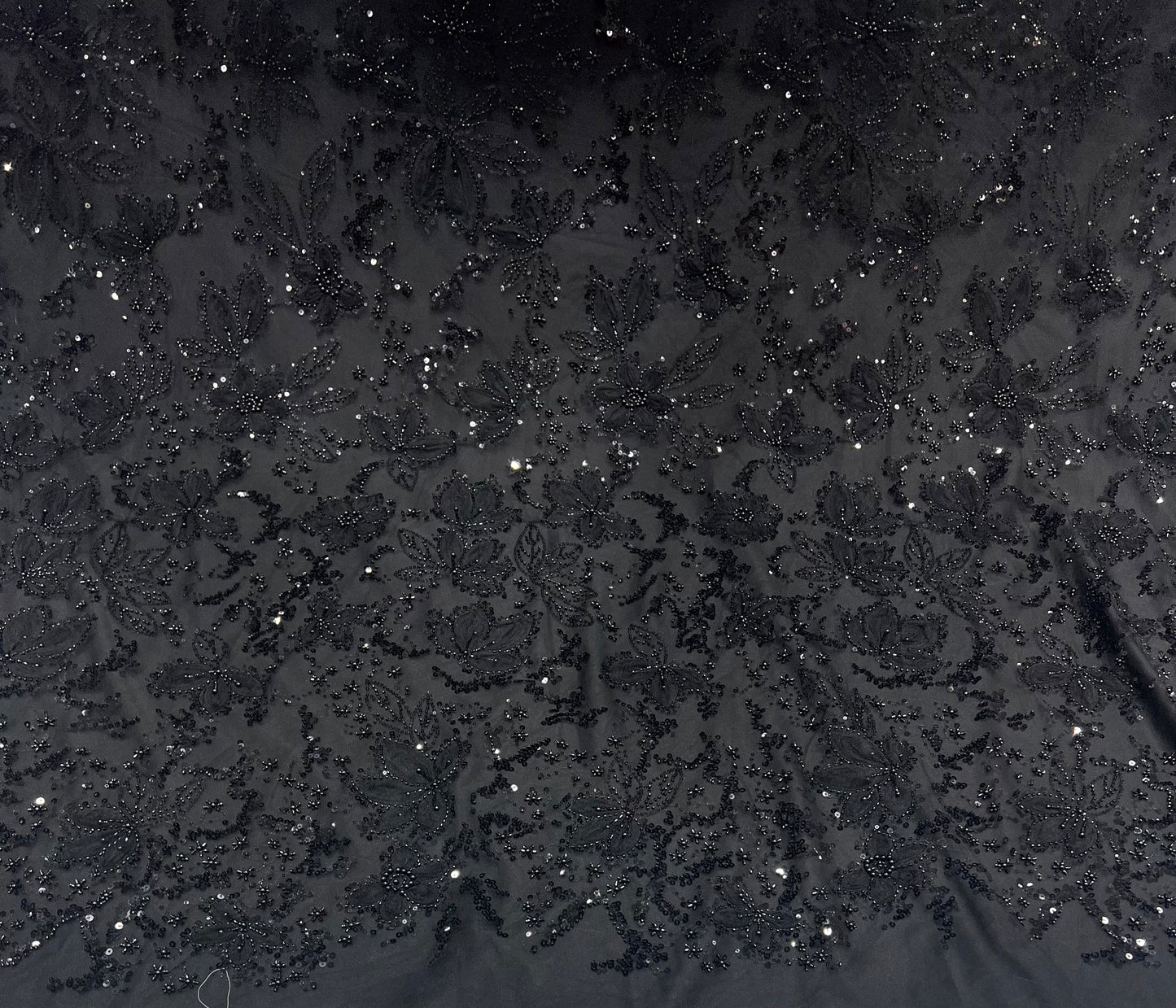 Shadow Black Cutdana & Sequins Embroidered Net ₹2250/per meter