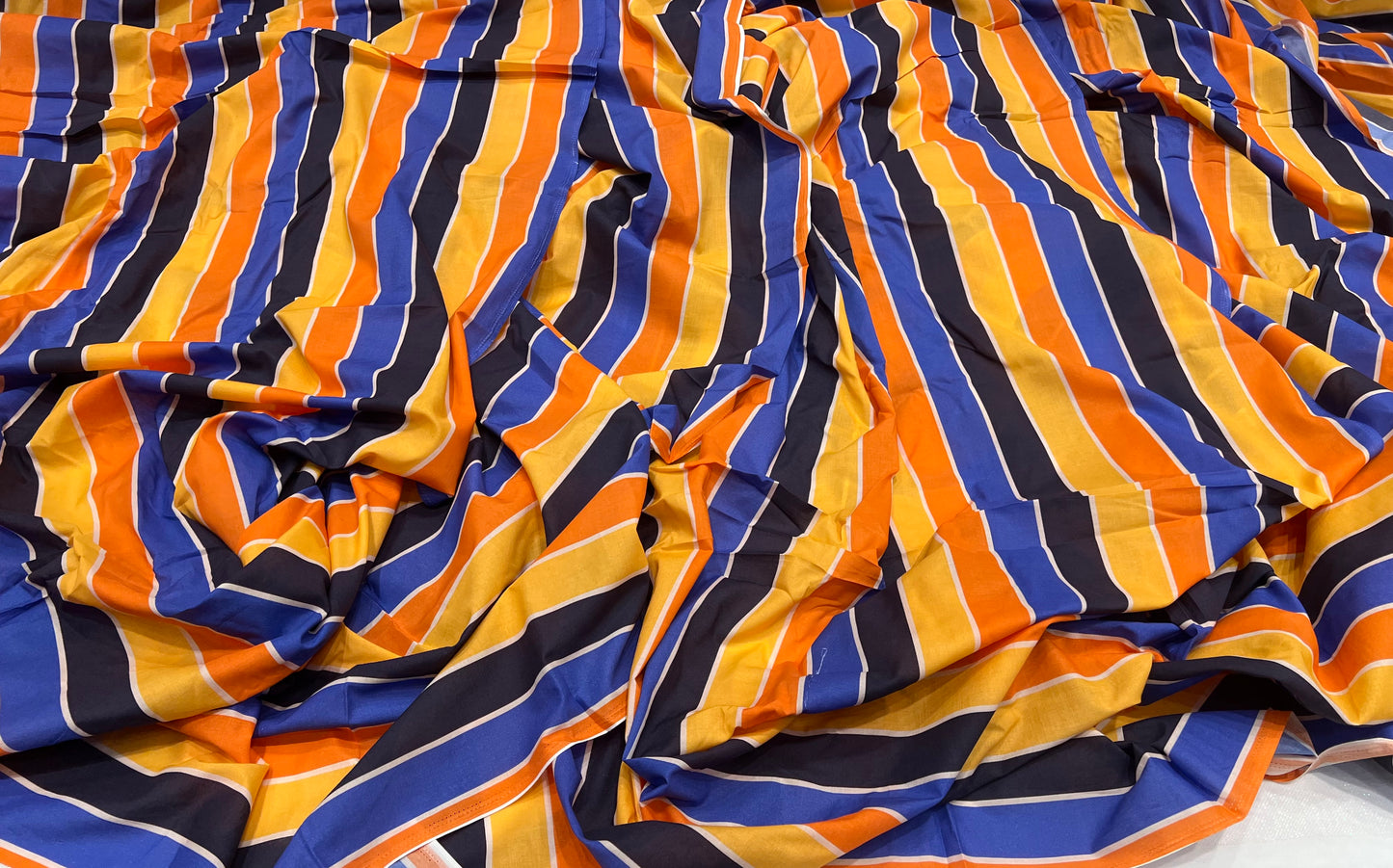 Sunset Carnival Stripe Lawn Cotton ₹280/- per meter