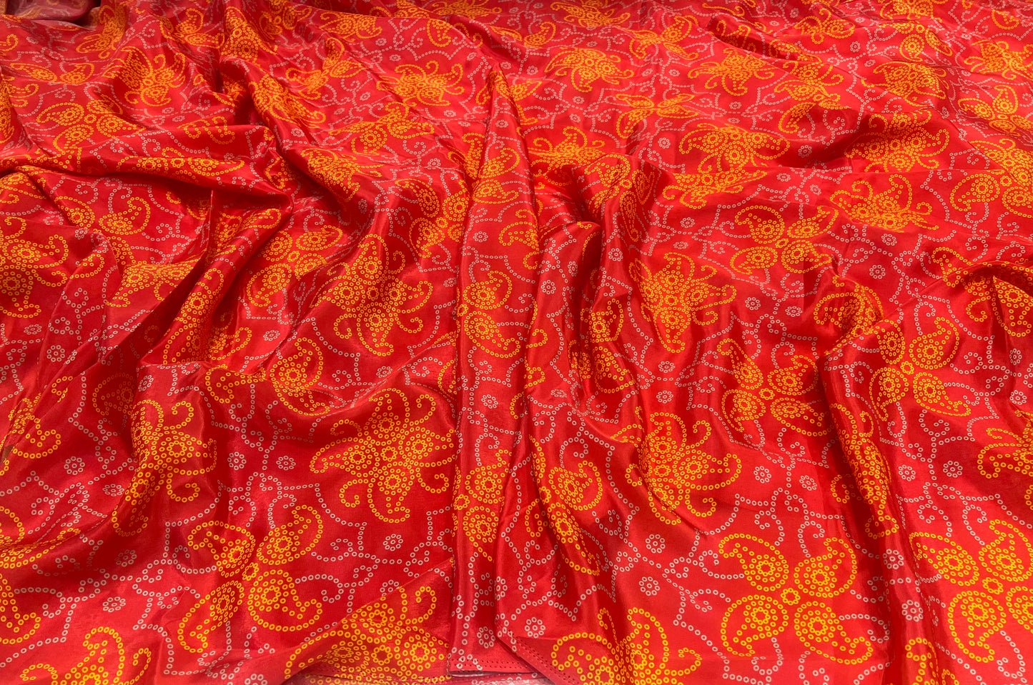Crimson Swirl Viscose Crepe ₹450/- per meter