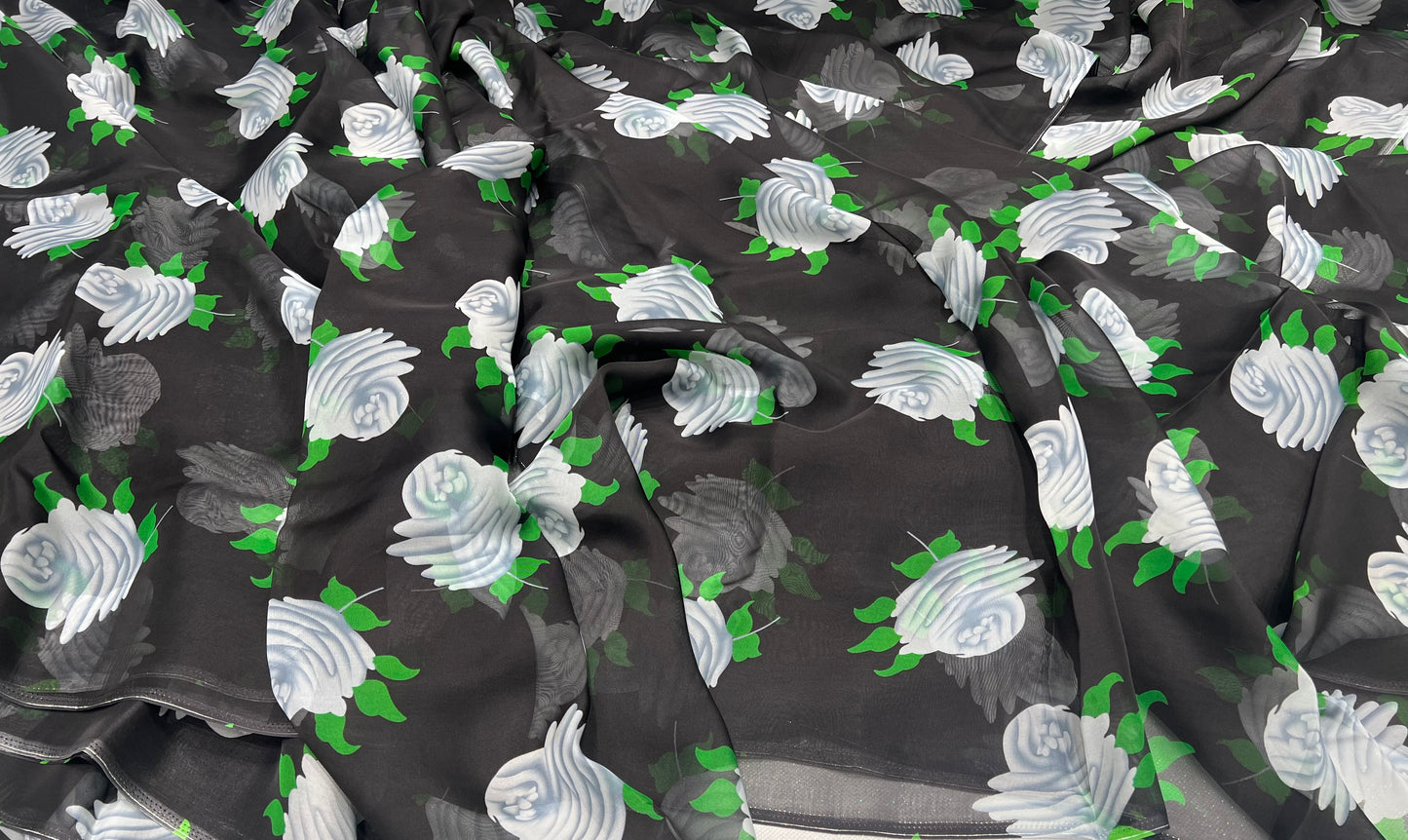 Midnight Rose Viscose Organza ₹450 per meter