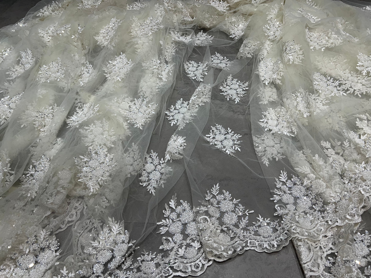 Off White Cut dana & Sequin Net ₹1850/per meter