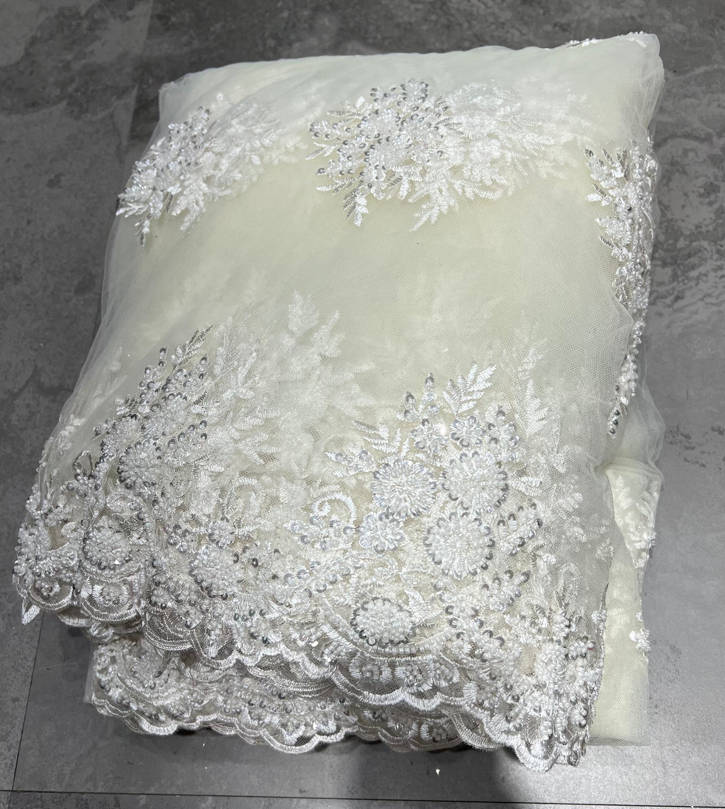 Off White Cut dana & Sequin Net ₹1850/per meter