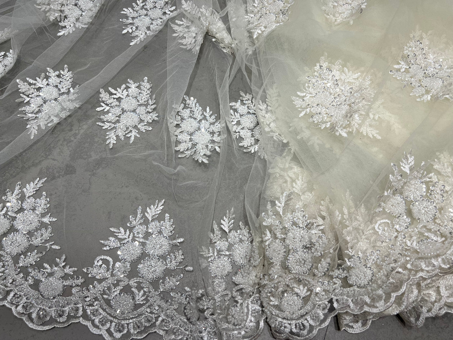 Off White Cut dana & Sequin Net ₹1850/per meter