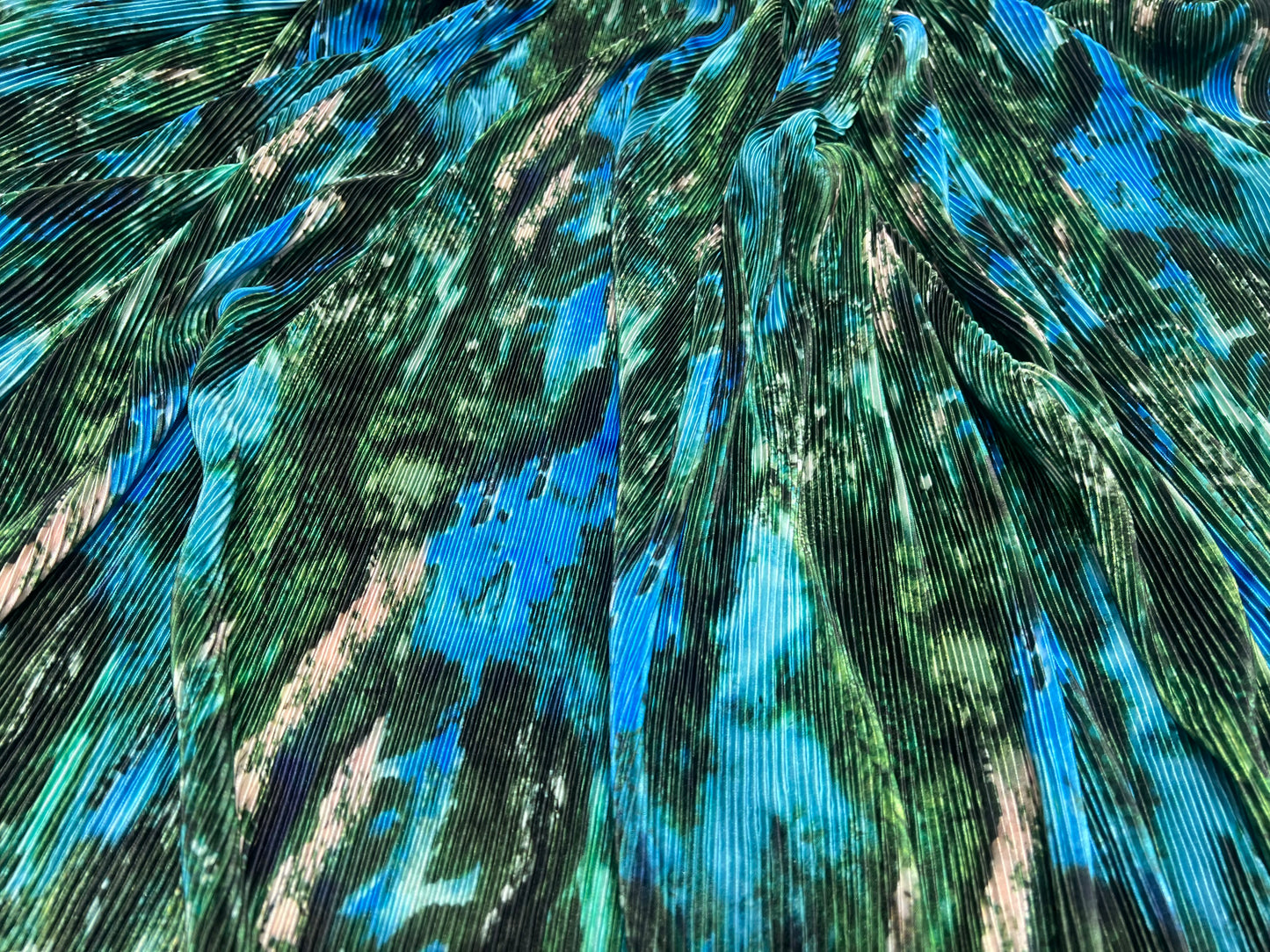 Ombre Lycra Pleats- forest ₹850/ per meter