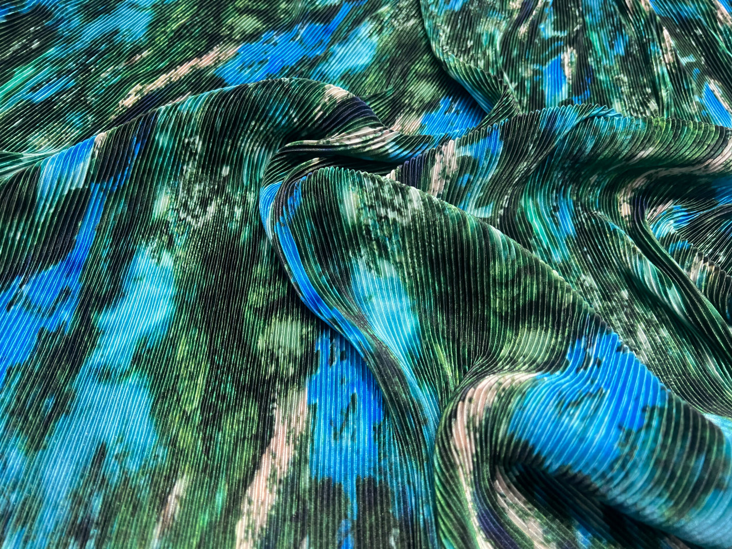 Ombre Lycra Pleats- forest ₹850/ per meter