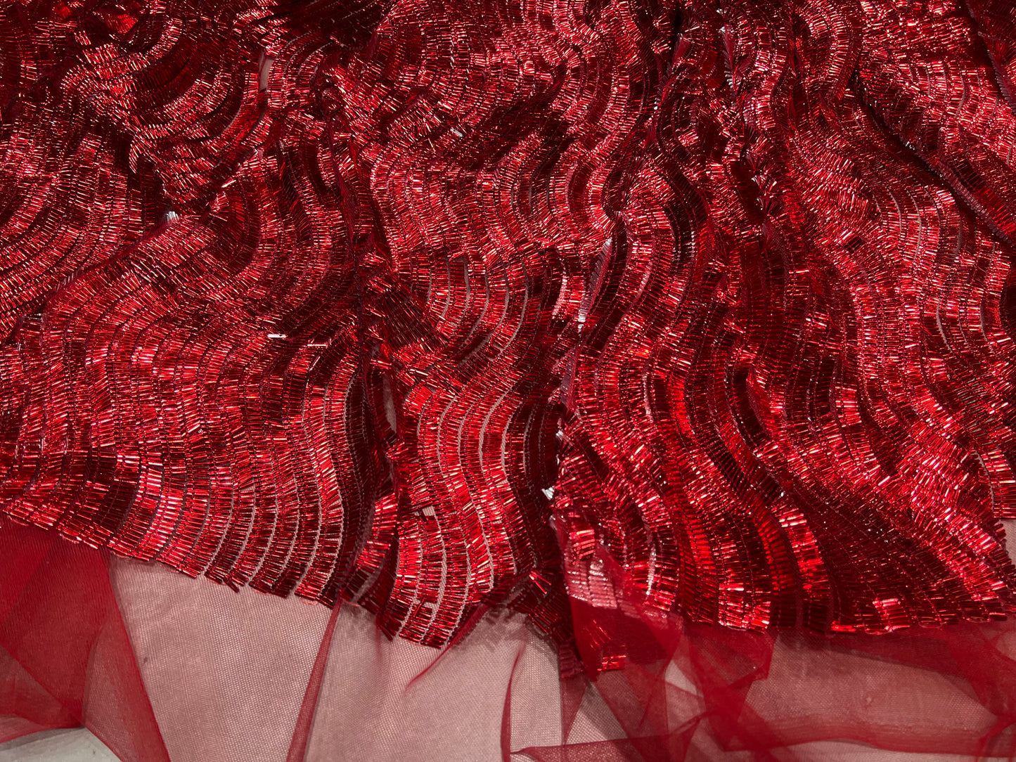 Blood Red Bling Embroidered Net ₹1850/per meter