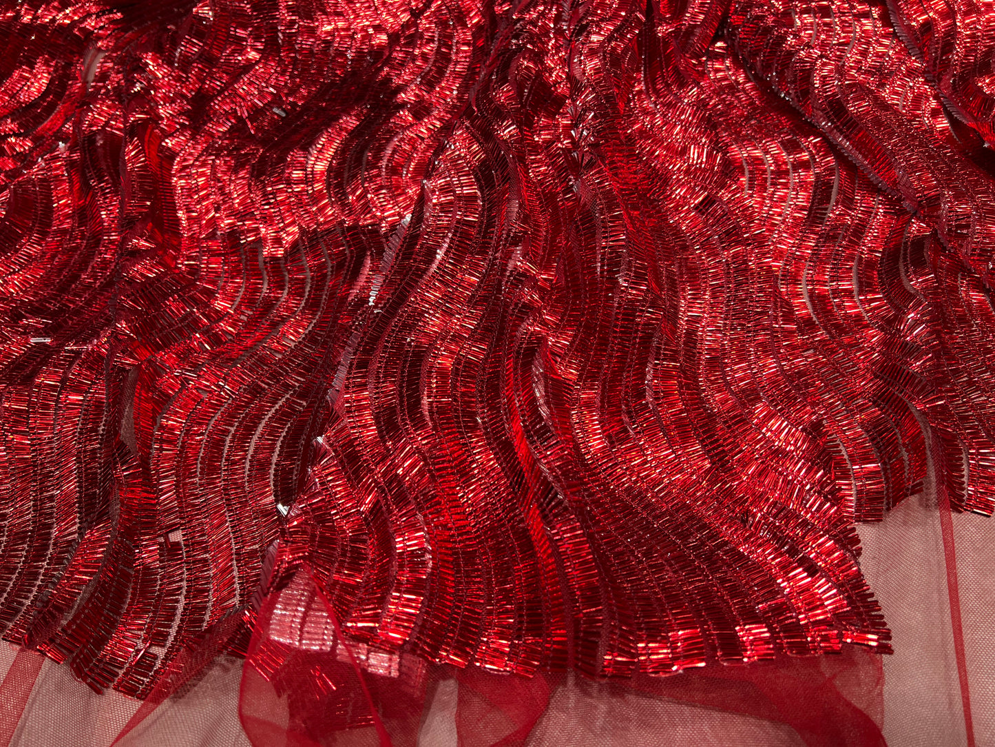 Blood Red Bling Embroidered Net ₹1850/per meter