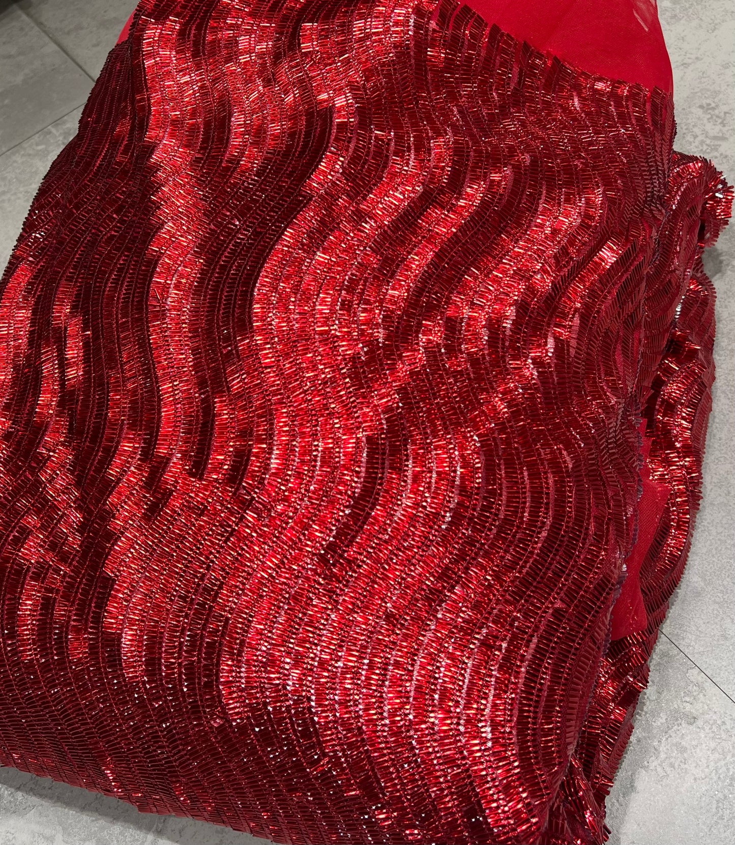 Blood Red Bling Embroidered Net ₹1850/per meter