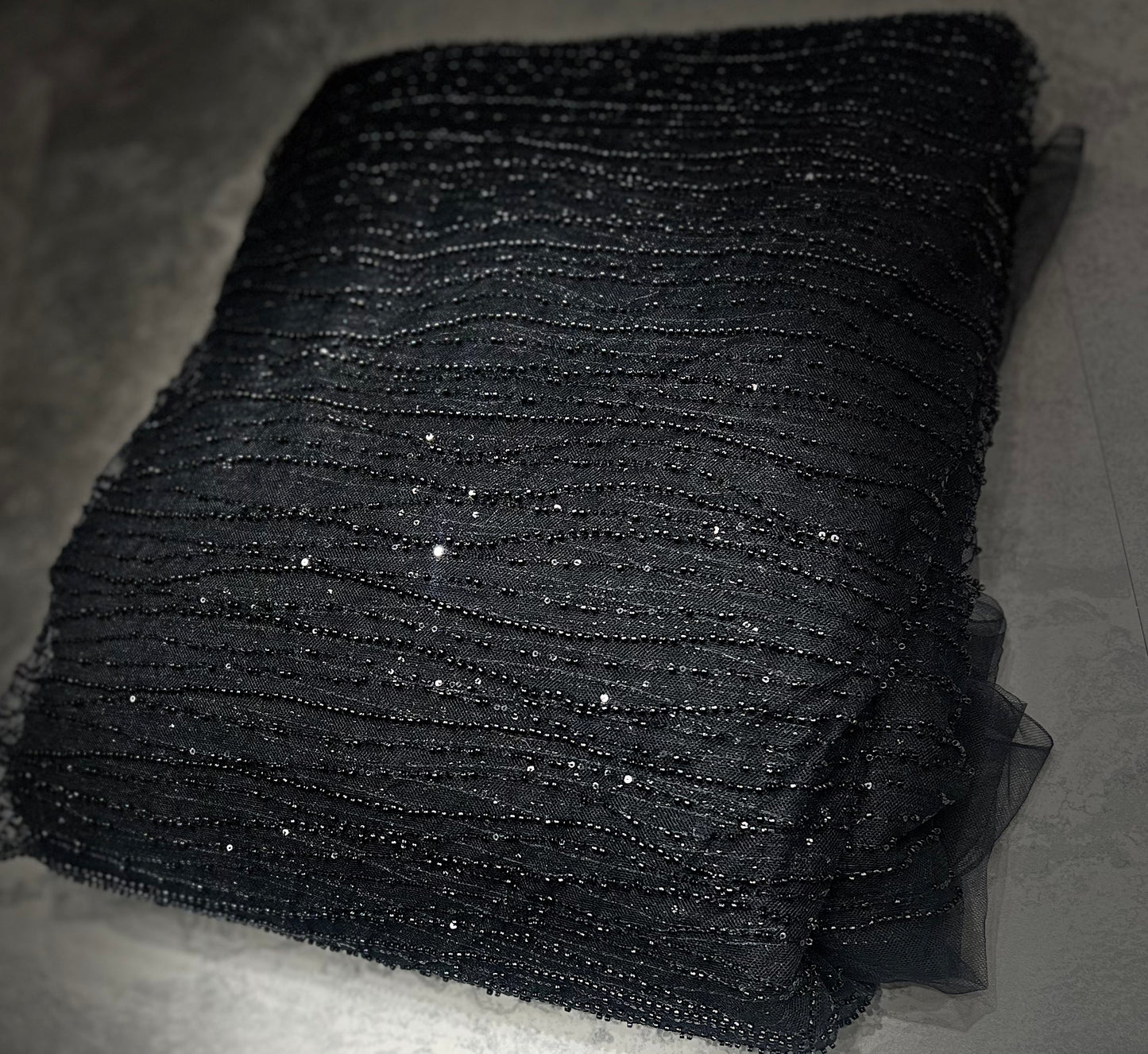 Black Micro Cut dana & Sequins Net ₹2450/per meter