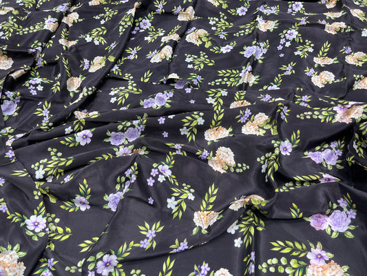 Midnight Garden Viscose Crepe ₹450/- per meter