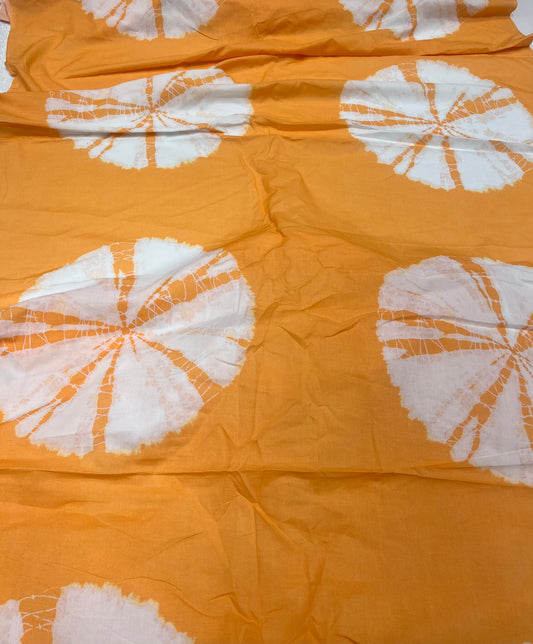 Orange Circular Burst Lawn Cotton ₹280/- per meter
