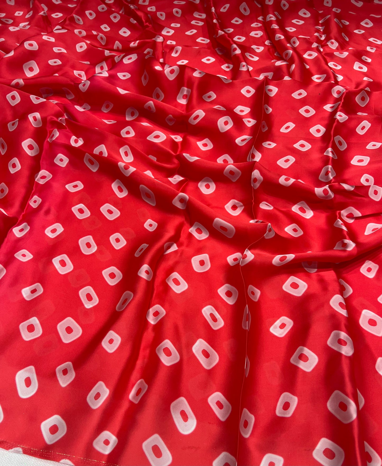 Cherry Red Geo Dot Satin Organza ₹550/- per meter