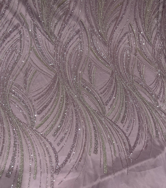 Blush Pink Sequins & Cutdana Net