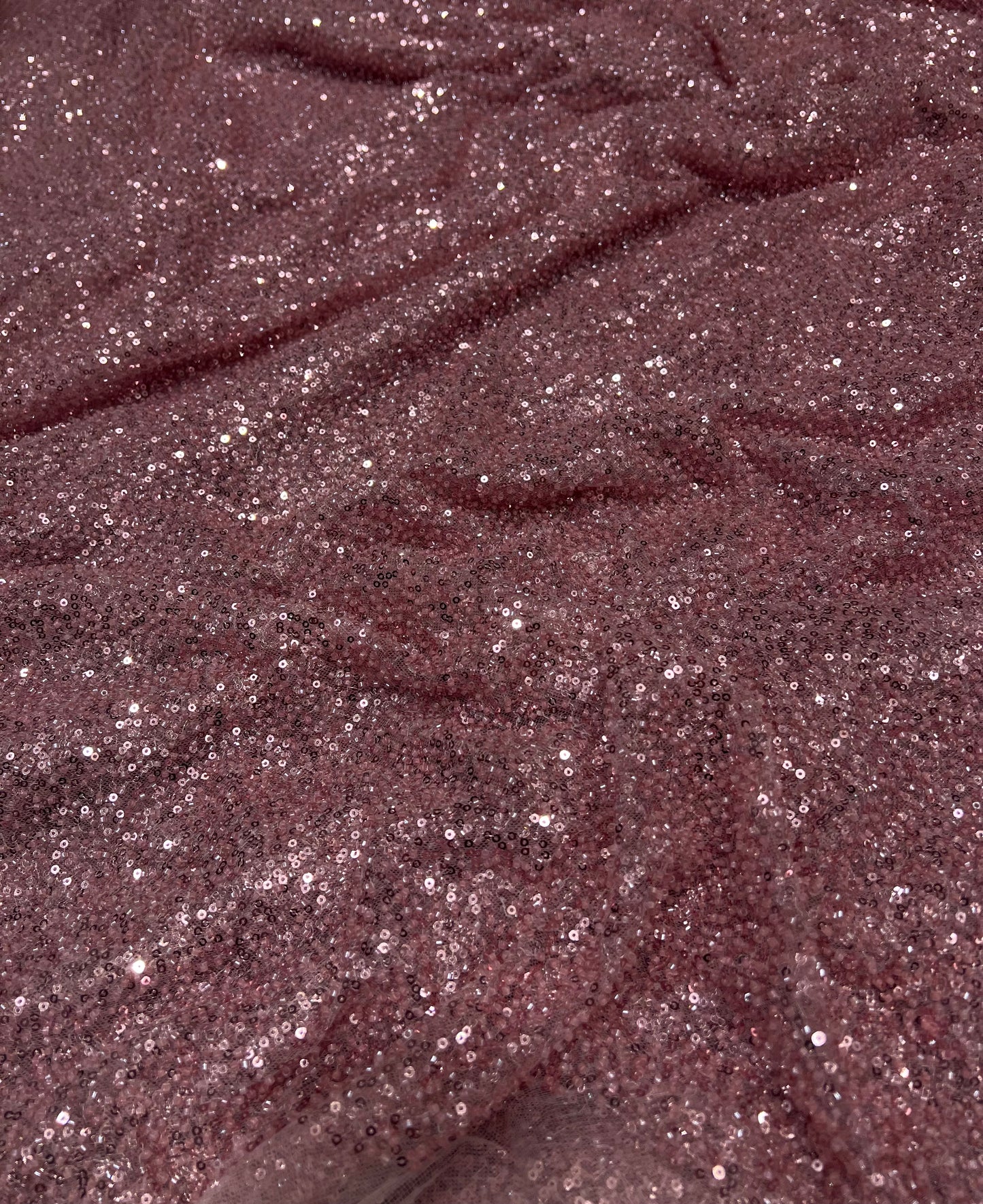 Blush Peach Micro Sequins and Cutdana Hand Work Net