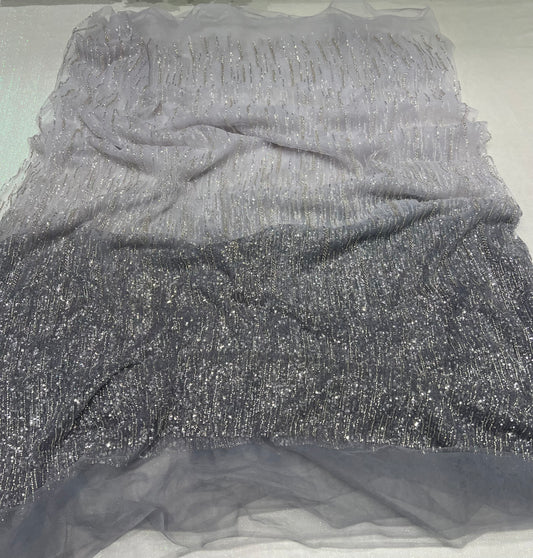 Raindrop Ombre Cutdana Hand Embroidered Net