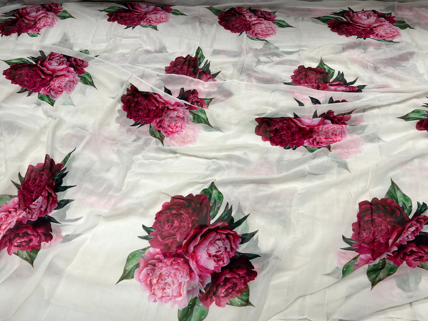 Maroon Rose Viscose Georgette ₹380 per meter