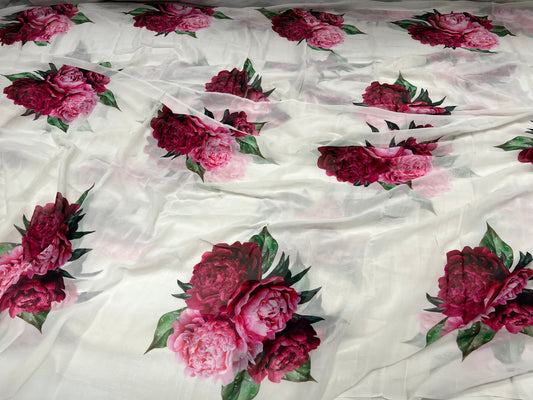 Maroon Rose Viscose Georgette ₹380 per meter