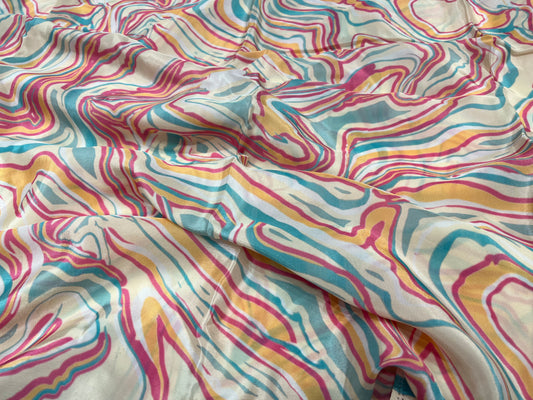 Multicolor Marble Swirl Viscose Crepe ₹450/- per meter