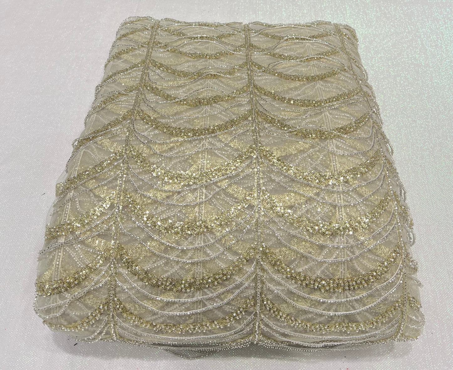 Beige Gold String Hand Work Net