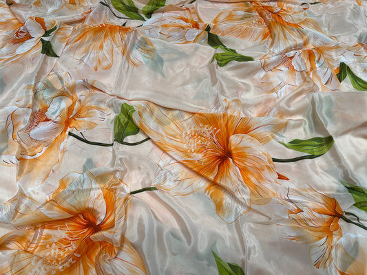 Orange Lily Viscose Crepe ₹450/- per meter