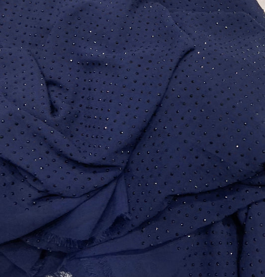 Navy Glitzora Swarovski Stone ₹750 per meter