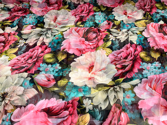 Tropical Bloomscape Viscose Organza ₹450 per meter