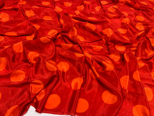 Red Dot Viscose Crepe ₹450/- per meter