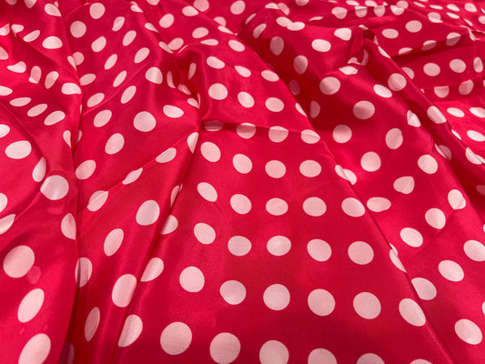 Pink Polka Dots Viscose Crepe ₹450/- per meter