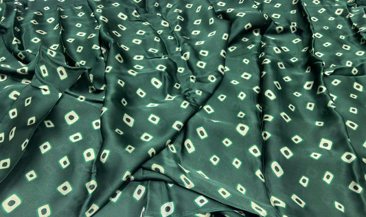Emerald Green Geo Dot Satin Organza ₹550/- per meter