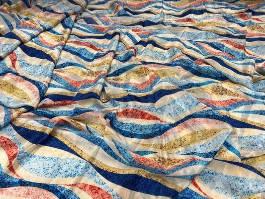 Ocean Waves Viscose Crepe ₹450/- per meter