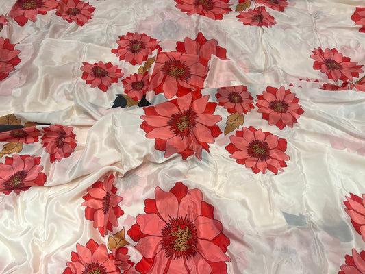 Bold Bloom Red Viscose Crepe ₹450/- per meter