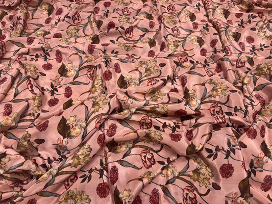 Vintage Rose Viscose Crepe ₹450/- per meter