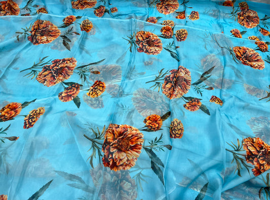 Sky Bloom Viscose Organza ₹450 per meter