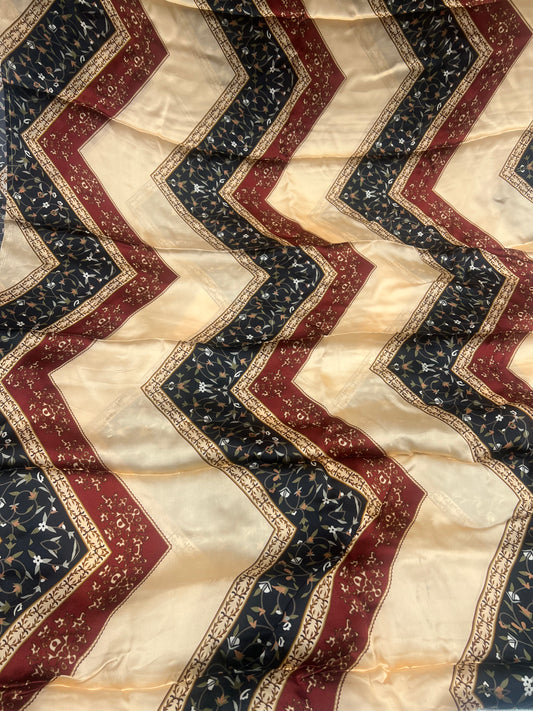 Maroon & Midnight Chevron Satin Organza ₹550/- per meter