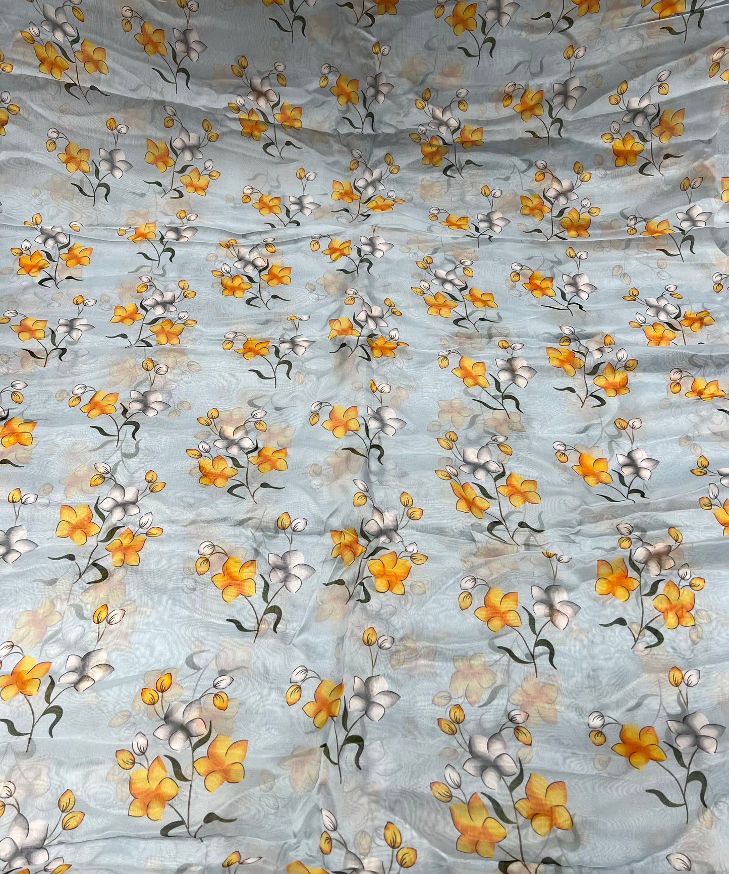 Blue Blossom Trail Viscose Organza ₹450 per meter
