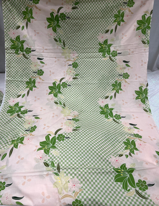 Olive Lattice Lawn Cotton ₹280/- per meter