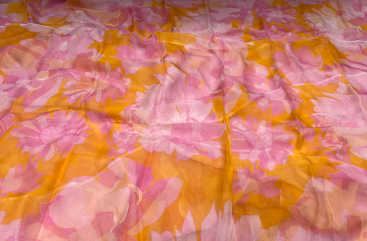 Golden Bloom Viscose Organza ₹450 per meter
