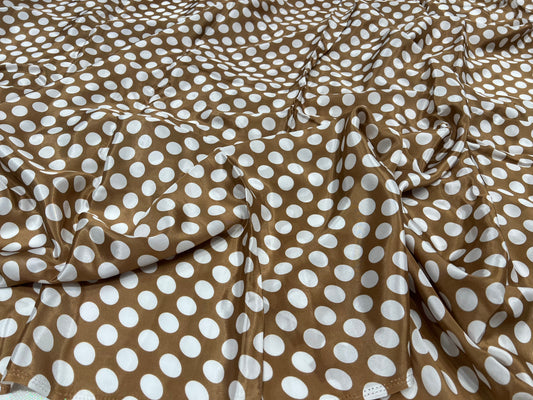 Brown Polka Dots Viscose Crepe ₹450/- per meter