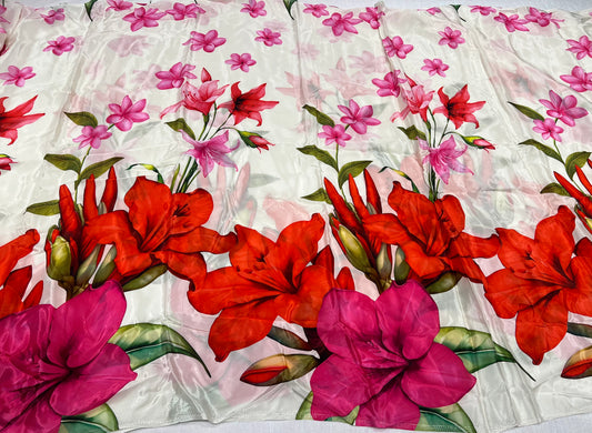 Pink Garden Viscose Crepe ₹450/- per meter